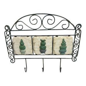 Giftcraft Wall Hooks With Sculpted Stone Tiles
